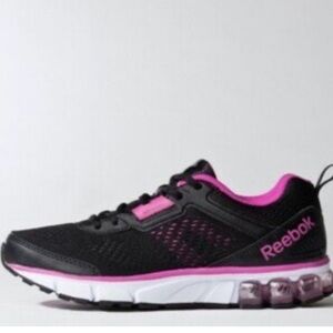Reebok Women's Black and Pink Sneakers